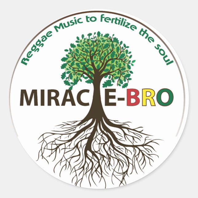 Sticker Rond Feuille d'autocollant de racines MIracle-Bro (Devant)
