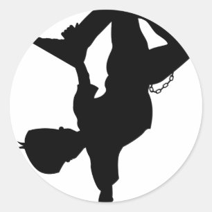 Sticker Rond Feuille d'autocollant de silhouette de danseur de