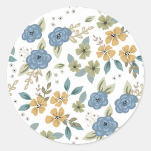 Sticker Rond Feuille d'autocollant floral Moody Blues