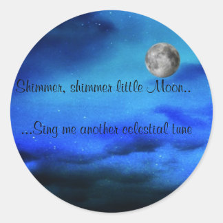 Sticker Rond Feuille d'autocollant~Petite conception lune