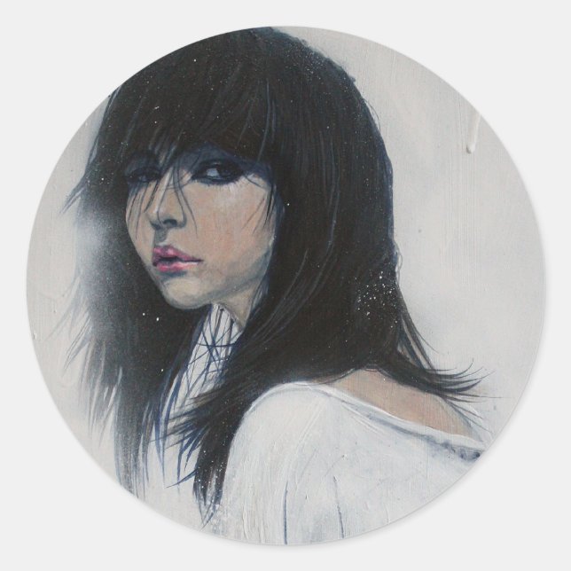 Sticker Rond feuille d'autocollant scarlett (Devant)