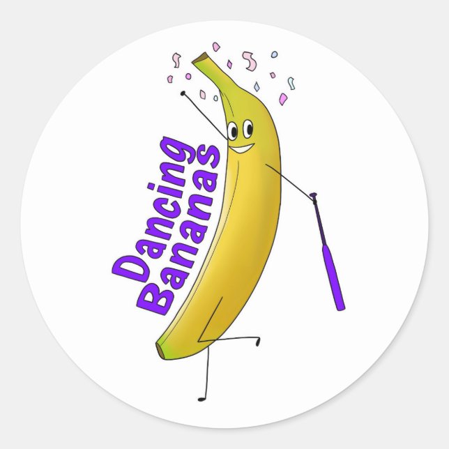 Sticker Rond Feuille d'autocollants - Bananes dansantes (Devant)