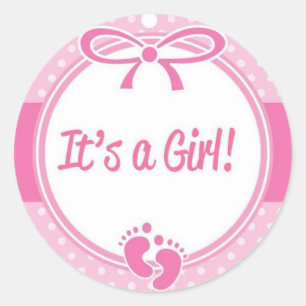 Sticker Rond Feuille d'autocollants - C'est une fille