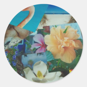 Sticker Rond Feuille d'autocollants - Colorful collage de photo