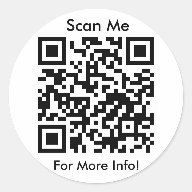 Sticker Rond Feuille d'autocollants de code QR (Devant)