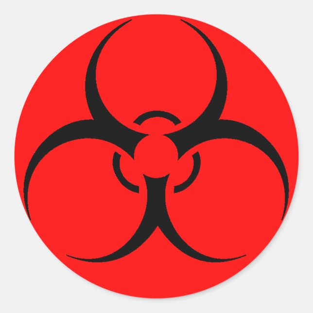 Sticker Rond Feuille d'autocollants de risque biologique (Devant)