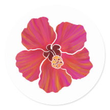 Feuille d'autocollants d'Hibiscus vibrants pour la