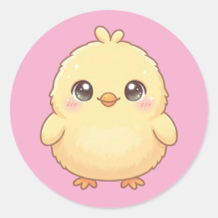 Sticker Rond Feuille d'autocollants ronds de poussin Kawaii mig