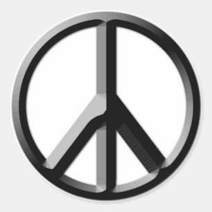 Sticker Rond Feuille d'autocollants Silver and Black Peace