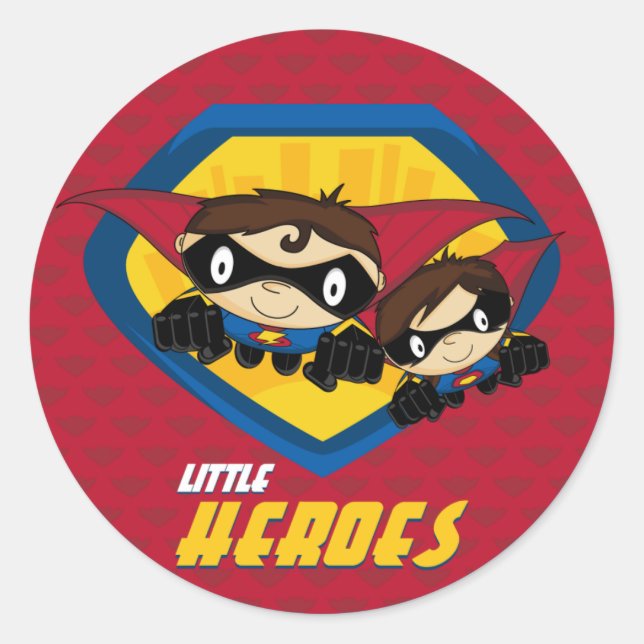 Sticker Rond Feuille d'autocollants Superhero (Devant)