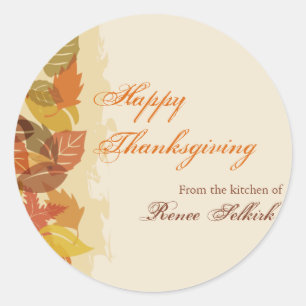Sticker Rond Feuille d'automne de la cuisine