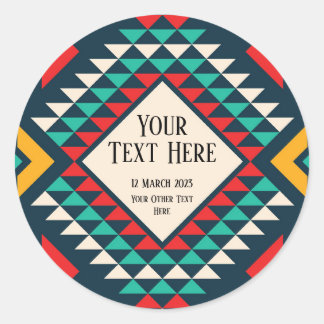 Sticker Rond Feuille de conception couleur triangle personnalis