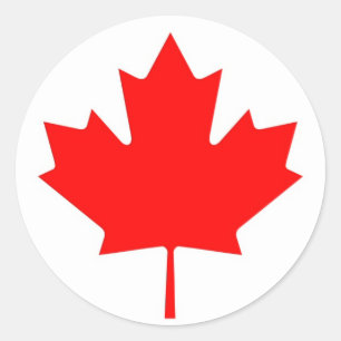 Sticker Rond Feuille de drapeau canadienne