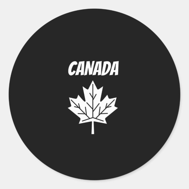 Sticker Rond Feuille de drapeau du Canada (Devant)