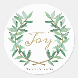 Sticker Rond Feuille de laurier d'Olive
