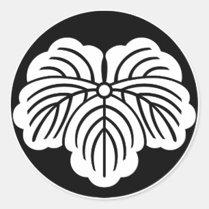 Sticker Rond Feuille de lierre dans un gâteau de riz