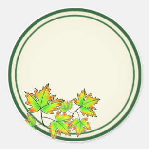 Sticker Rond Feuille d'érable