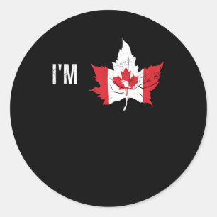 Sticker Rond Feuille d'érable au Canada Fête du Canada Canada