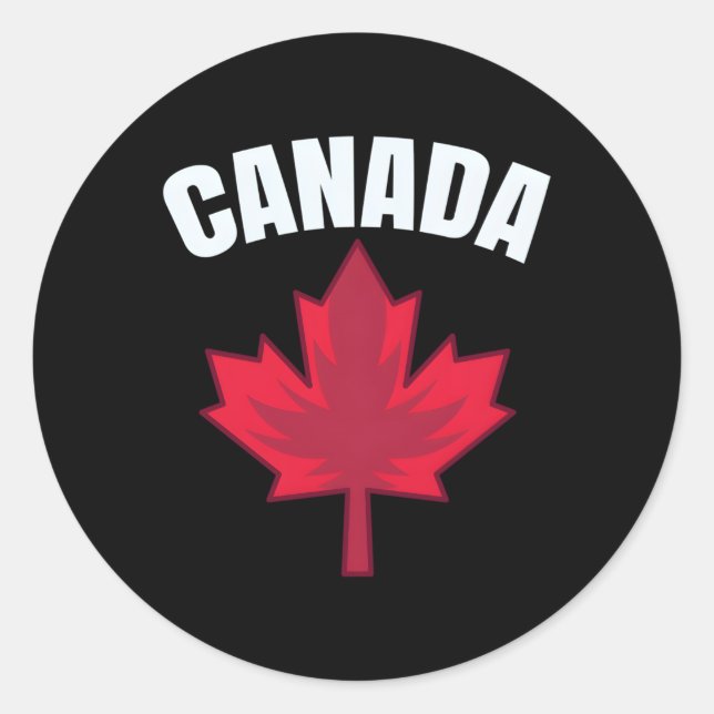 Sticker Rond Feuille d'érable Canada Fiers Canada (Devant)