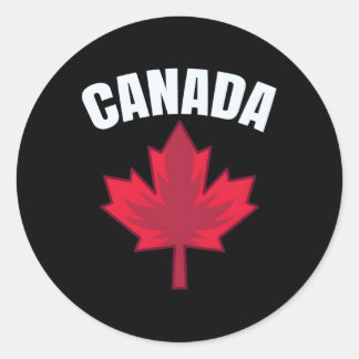 Sticker Rond Feuille d'érable Canada Fiers Canada