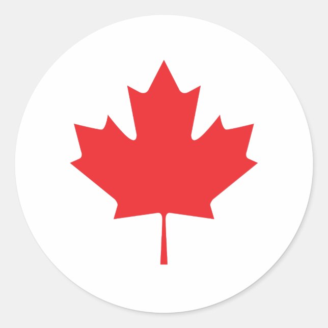 Sticker Rond Feuille d'érable canadienne (Devant)