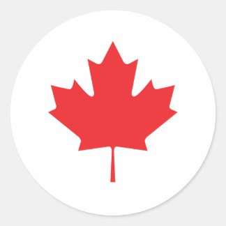 Sticker Rond Feuille d'érable canadienne