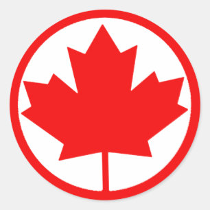 Sticker Rond Feuille d'érable du Canada
