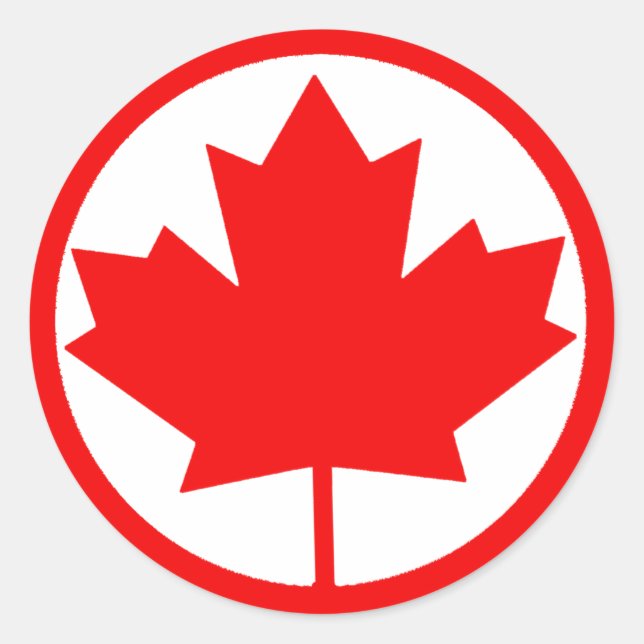 Sticker Rond Feuille d'érable du Canada (Devant)