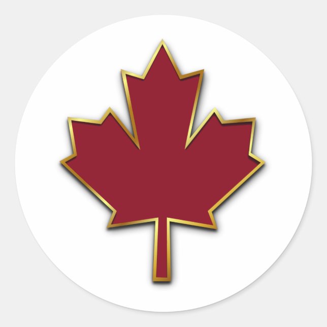 Sticker Rond Feuille d'érable rouge (Devant)
