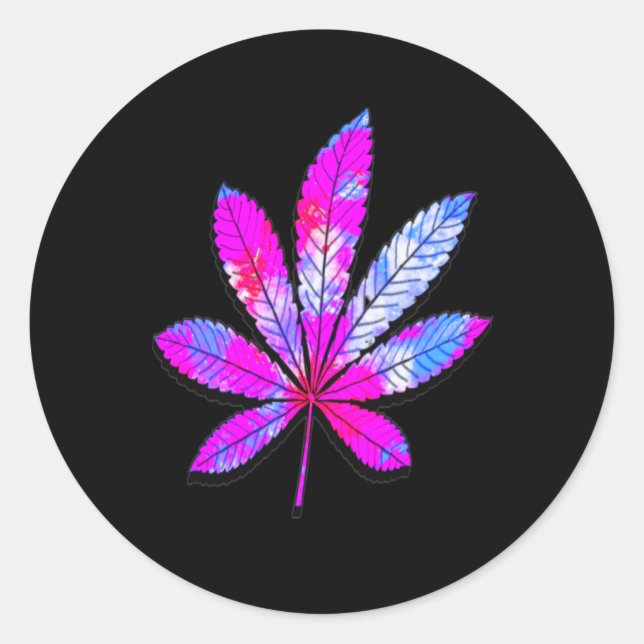 Sticker Rond Feuille d'herbe Abstraite (Devant)