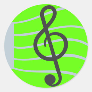 Sticker Rond Feuille musicale Emoji