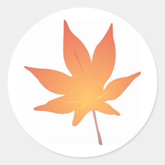 Sticker Rond Feuille orange de flamme (Devant)
