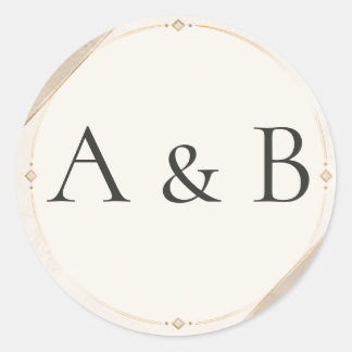 Sticker Rond Feuille : Sceaux d'enveloppe de mariage à monogram