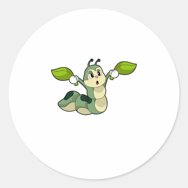 Sticker Rond Feuilles Caterpillar (Devant)