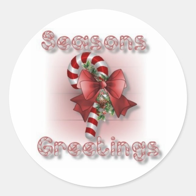 Sticker Rond Feuilles d'autocollants "Joyeuses Fêtes" (Devant)