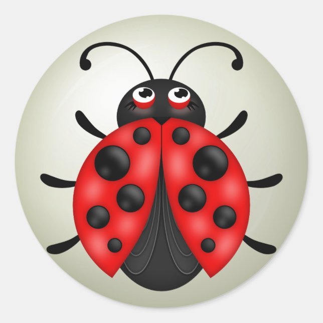Sticker Rond Feuilles d'autocollants Red Ladybug (Devant)