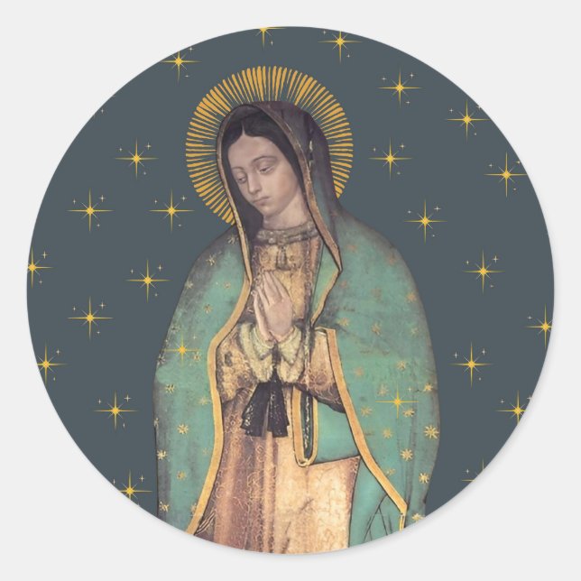 Sticker Rond Feuilles d'autocollants ronds Notre-Dame de Guadal (Devant)