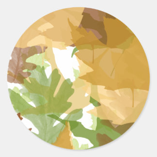 Sticker Rond Feuilles d'automne