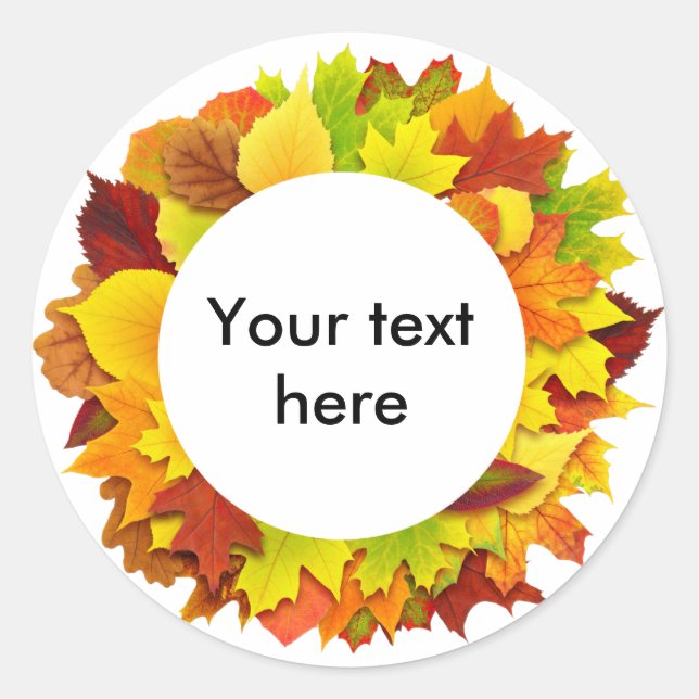 Sticker Rond Feuilles d'automne (Devant)
