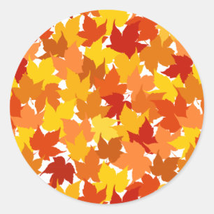 Sticker Rond Feuilles d'automne de l'érable
