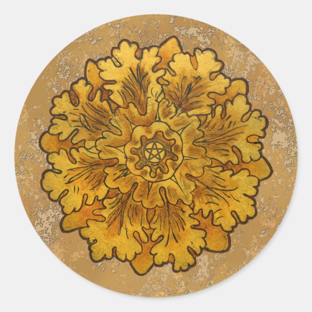 Sticker Rond Feuilles de chêne Mabon (Devant)