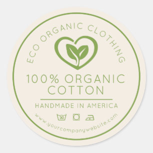 Sticker Rond Feuilles de coton bio dans une entreprise verte