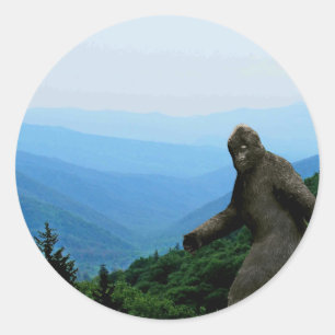 Sticker Rond Feuilles de décalque ou d'autocollant de Bigfoot