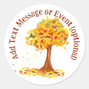 Sticker Rond Feuilles de l'arbre d'automne