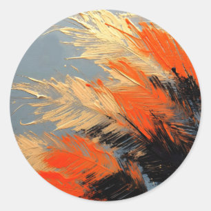 Sticker Rond Feuilles de Palmier – Mouvement Tropical Abstrait
