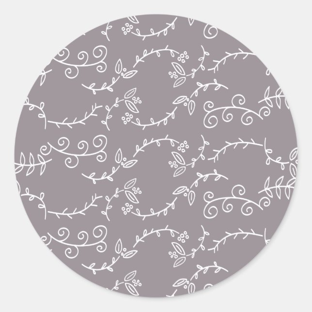 Sticker Rond feuilles et baies (Devant)