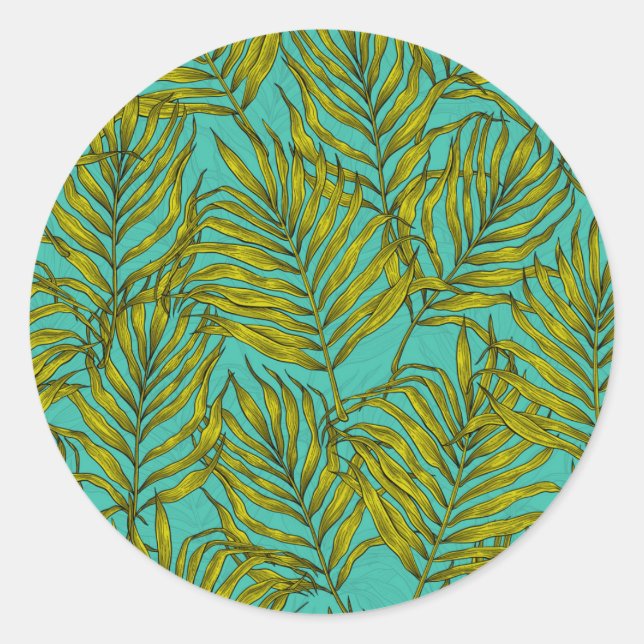 Sticker Rond Feuilles Palm (Devant)