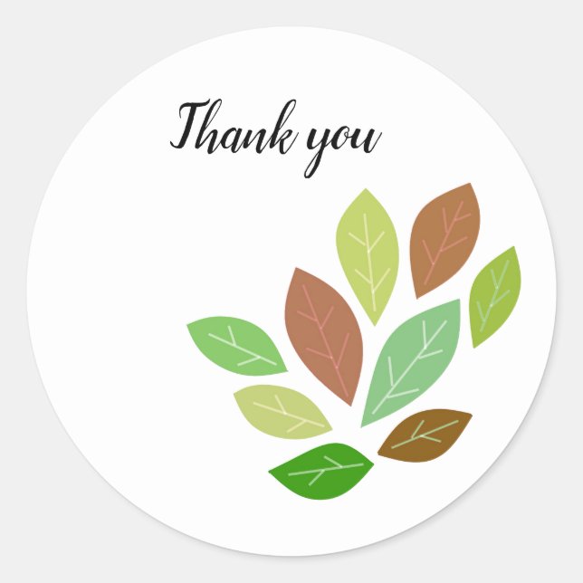Sticker Rond Feuilles propres et simples (Devant)