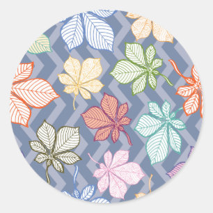 Sticker Rond Feuilles stylisés