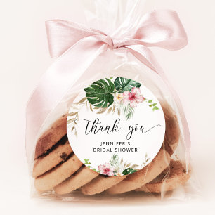 Sticker Rond Feuilles tropicaux, douche nuptiale monstère